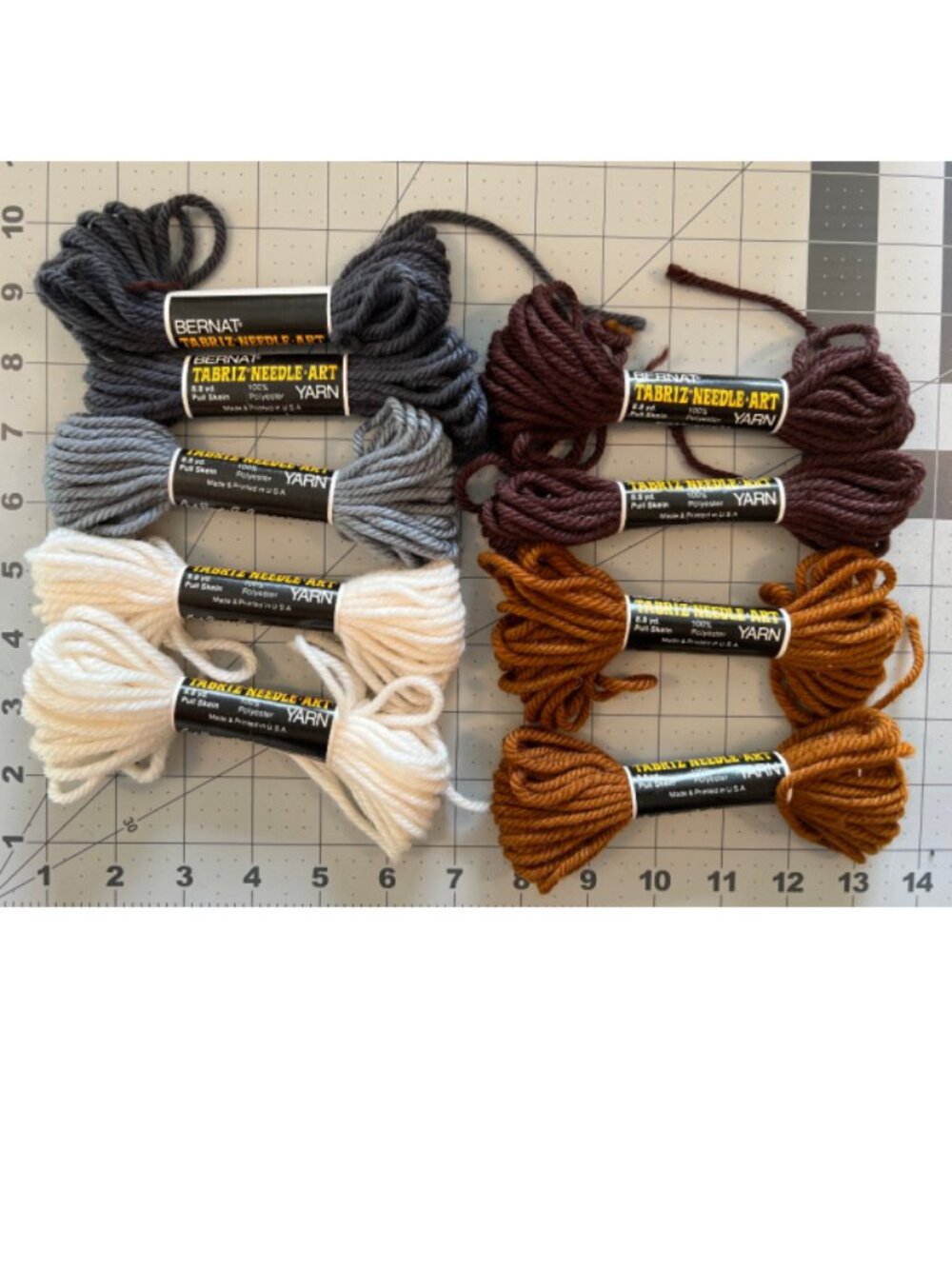 Bernat Tabriz Needle Art Yarn (Bundle of 9) Vintage Polyester Tapestry Yarn NEW